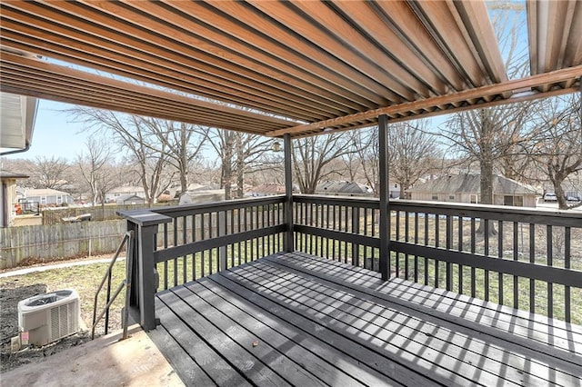 wooden terrace with central AC