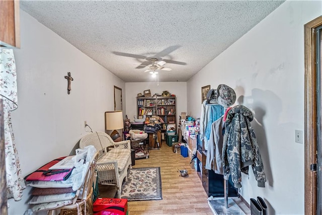 interior space featuring ceiling fan