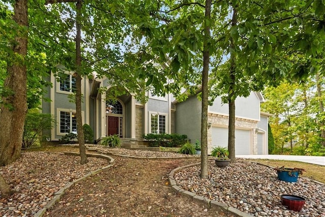 view of front of home featuring a garage