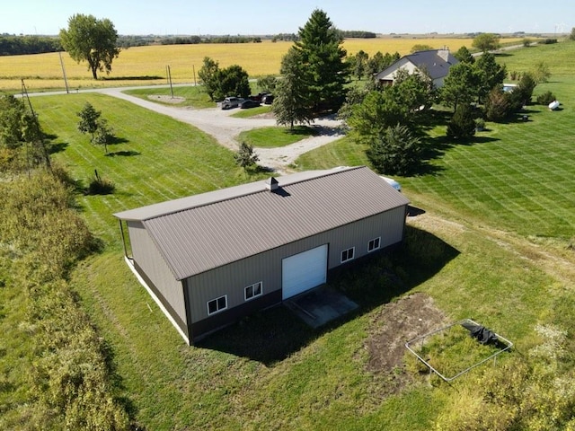 aerial view with a rural view