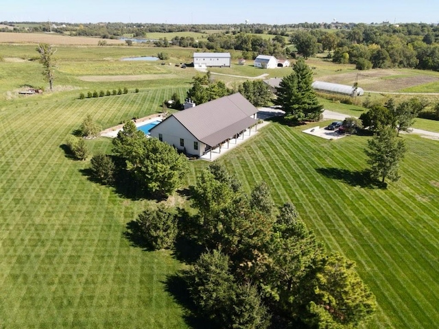 bird's eye view with a rural view