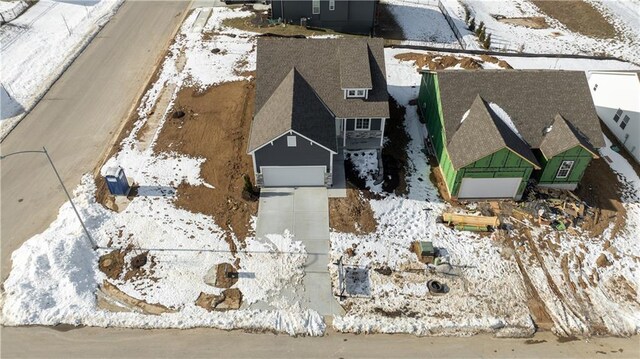 view of snowy aerial view