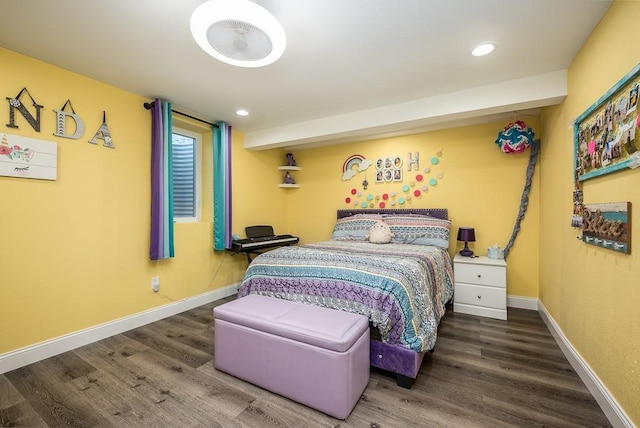 bedroom with wood-type flooring