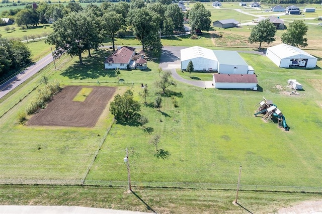 bird's eye view with a rural view