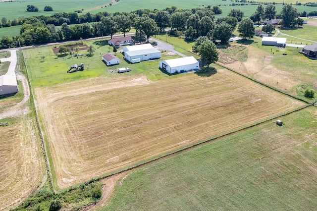 bird's eye view with a rural view