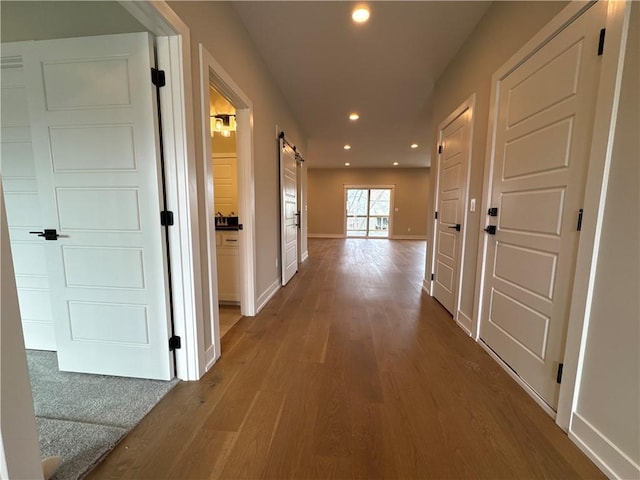 hallway featuring hardwood / wood-style flooring