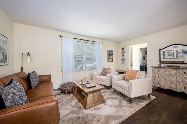 living room featuring hardwood / wood-style flooring