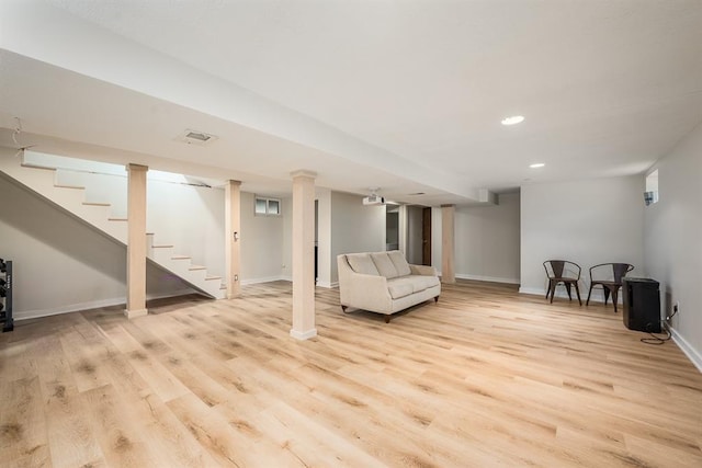 interior space featuring light wood-type flooring