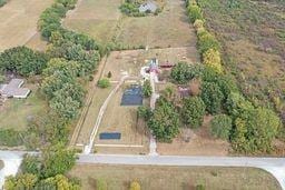 drone / aerial view with a rural view