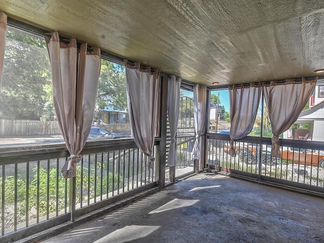 view of unfurnished sunroom