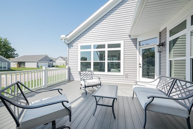 deck featuring a residential view