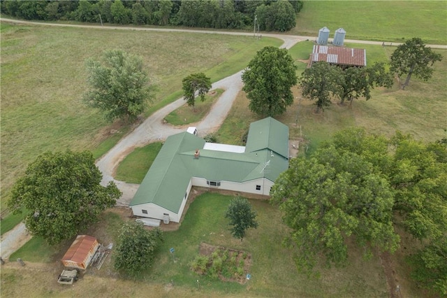 aerial view featuring a rural view