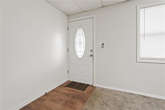 foyer with dark wood-type flooring