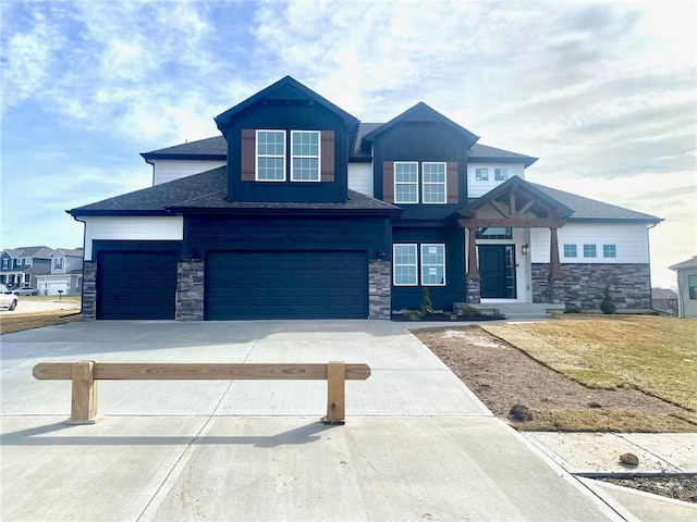 view of front of house with a garage