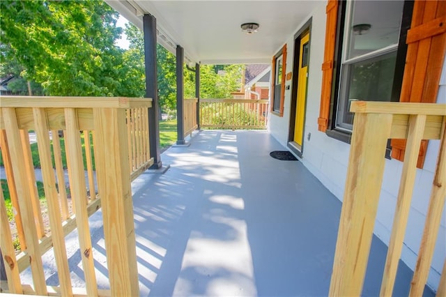 deck featuring a porch