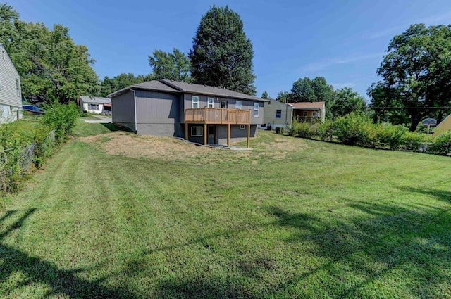 view of yard featuring a deck