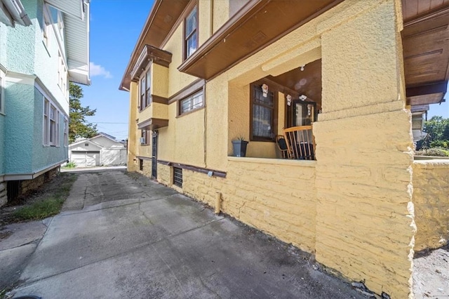 view of home's exterior with a garage