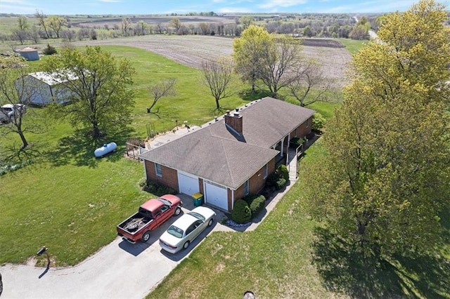 aerial view with a rural view