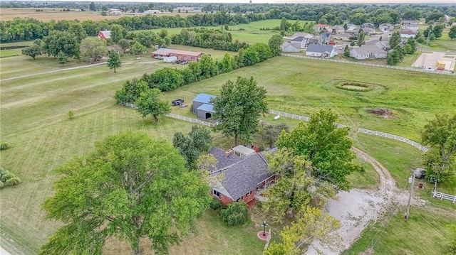 bird's eye view with a rural view