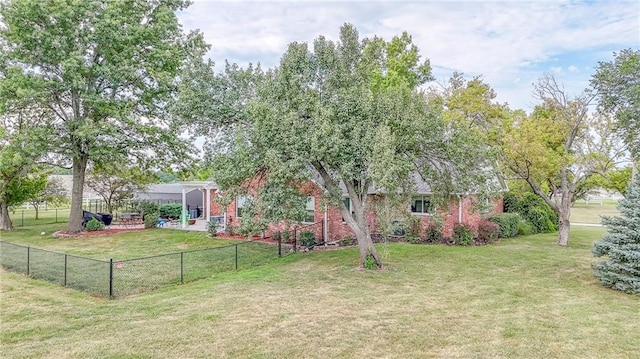 view of yard featuring fence