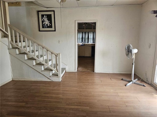 entryway with wood-type flooring