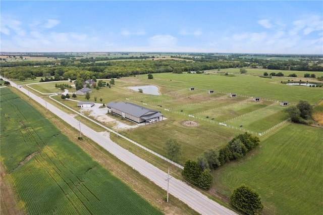 drone / aerial view featuring a rural view