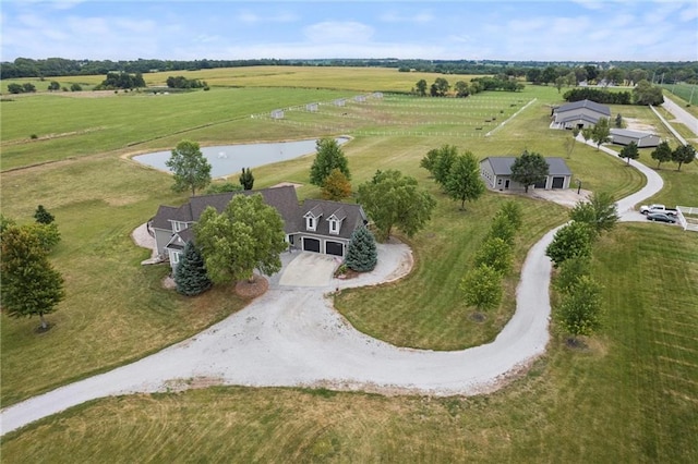 drone / aerial view featuring a rural view