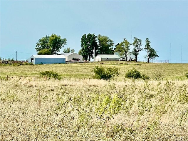 view of yard with a rural view