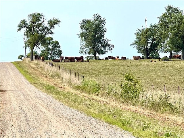 view of street featuring a rural view