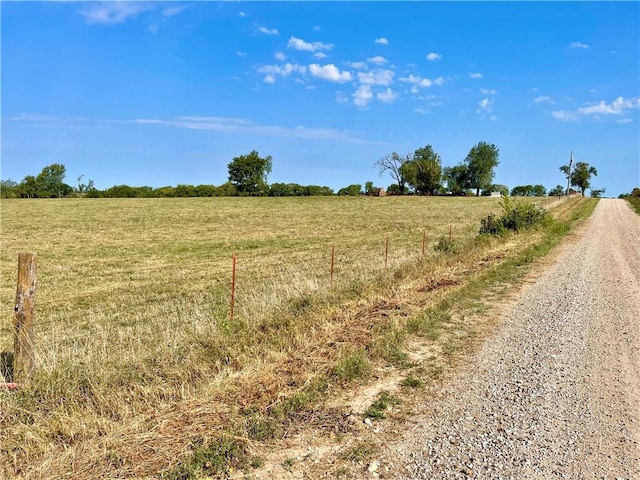 view of road featuring a rural view