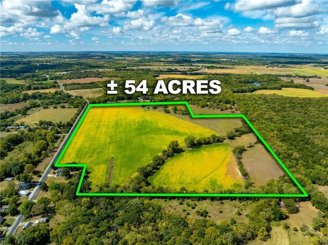 aerial view with a rural view