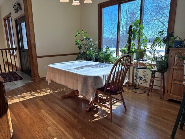 dining room featuring dark hardwood / wood-style flooring