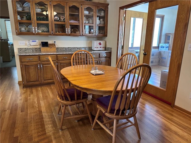 dining room featuring hardwood / wood-style flooring