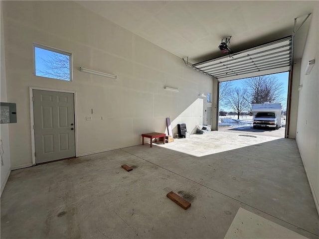 garage with electric panel