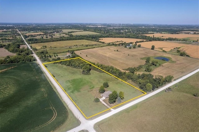 bird's eye view featuring a rural view