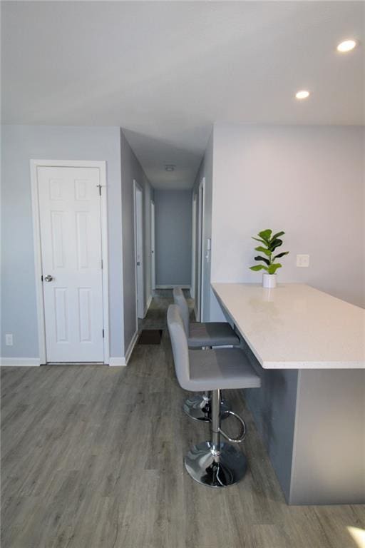 office featuring dark wood-type flooring