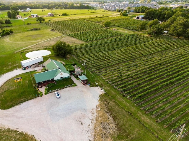 aerial view with a rural view