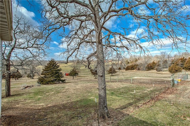 view of yard featuring a rural view