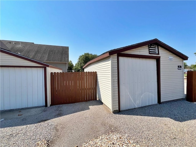 view of garage