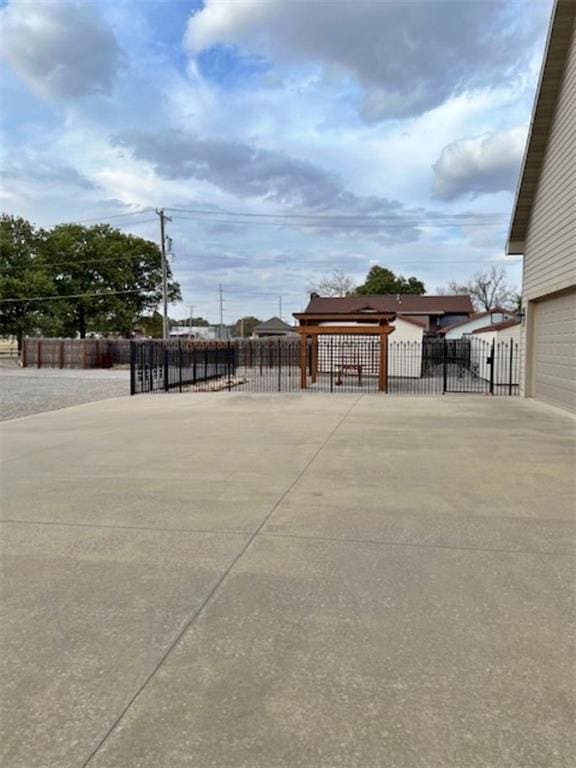 exterior space featuring a garage