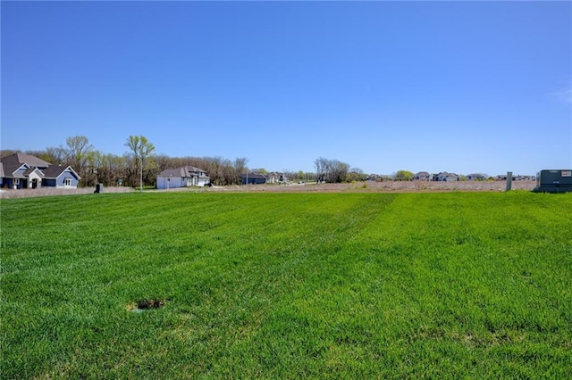 view of yard with a rural view