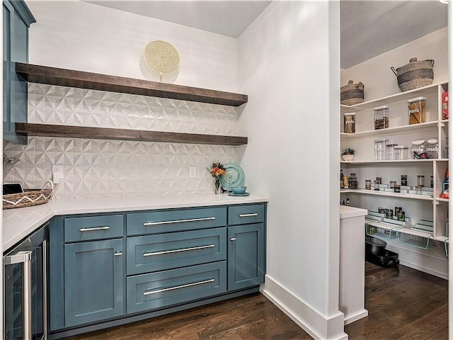 pantry with wine cooler