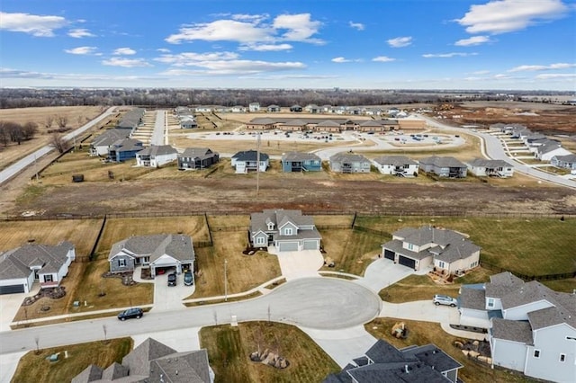 aerial view with a residential view