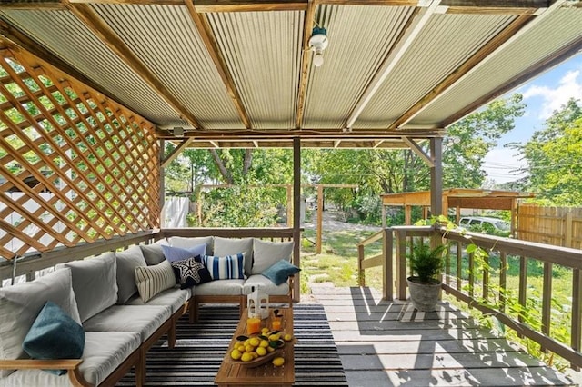 deck featuring an outdoor hangout area