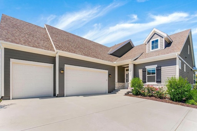 view of front of house with a garage