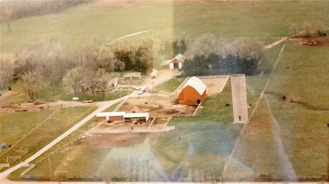 bird's eye view with a rural view