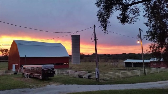 exterior space with a rural view