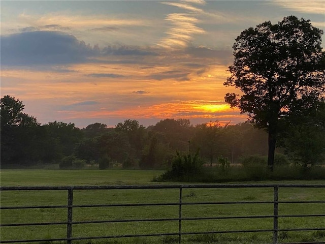 view of yard at dusk