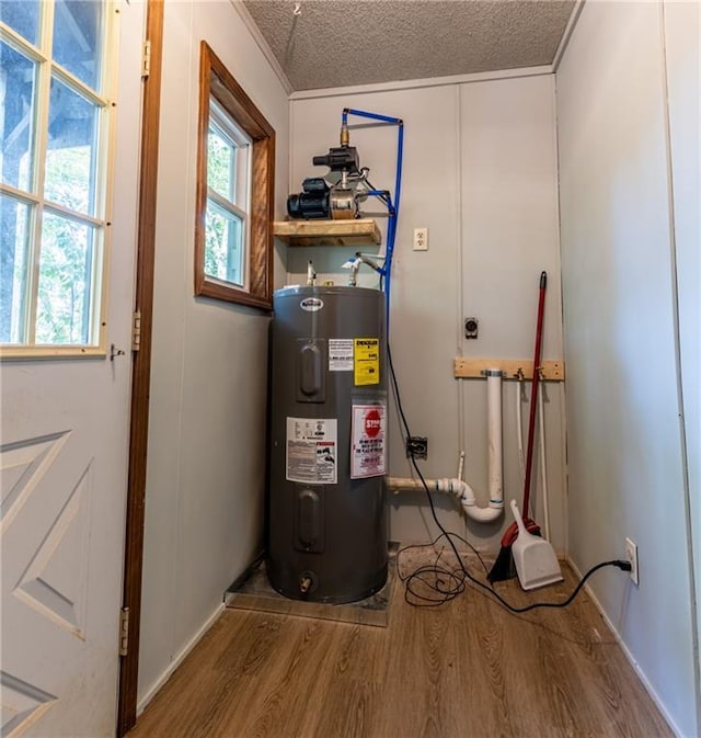 utility room featuring electric water heater