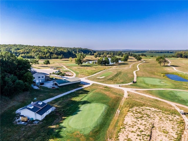 bird's eye view with golf course view